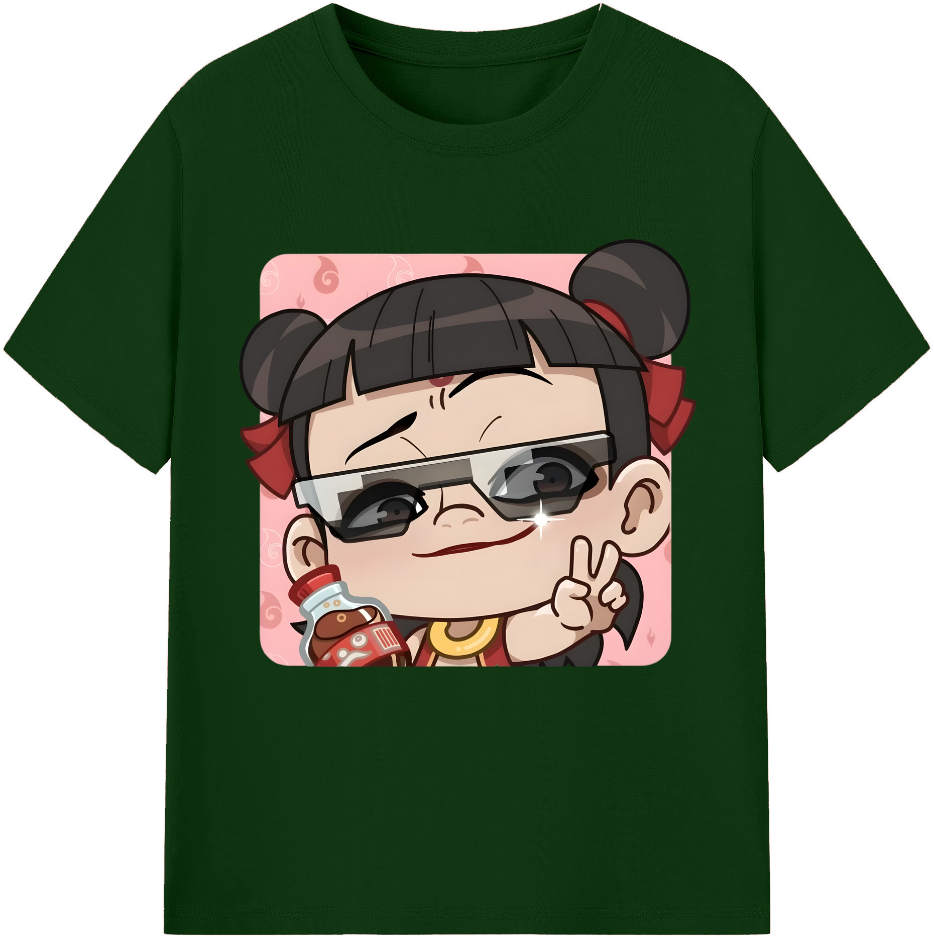 （画像用） Ne Zha 2 ナタ 魔童の大暴れ 綿100％半袖Tシャツ（フロントプリント）